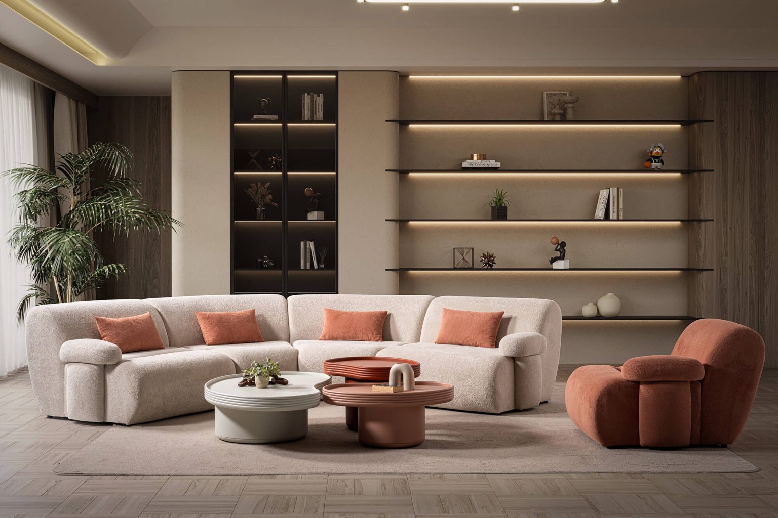 Ovalis Orta Sehpa Büyük - Görsel 3