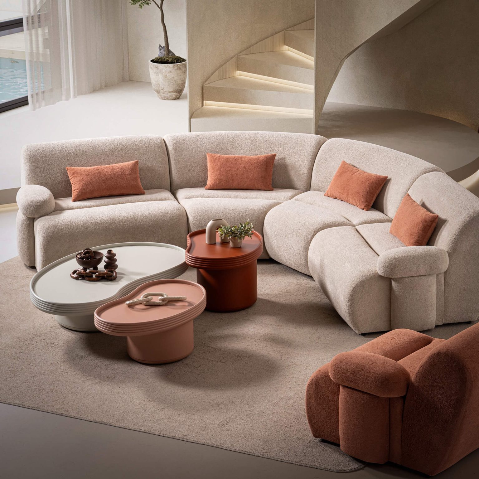 Ovalis Orta Sehpa Küçük - Görsel 5