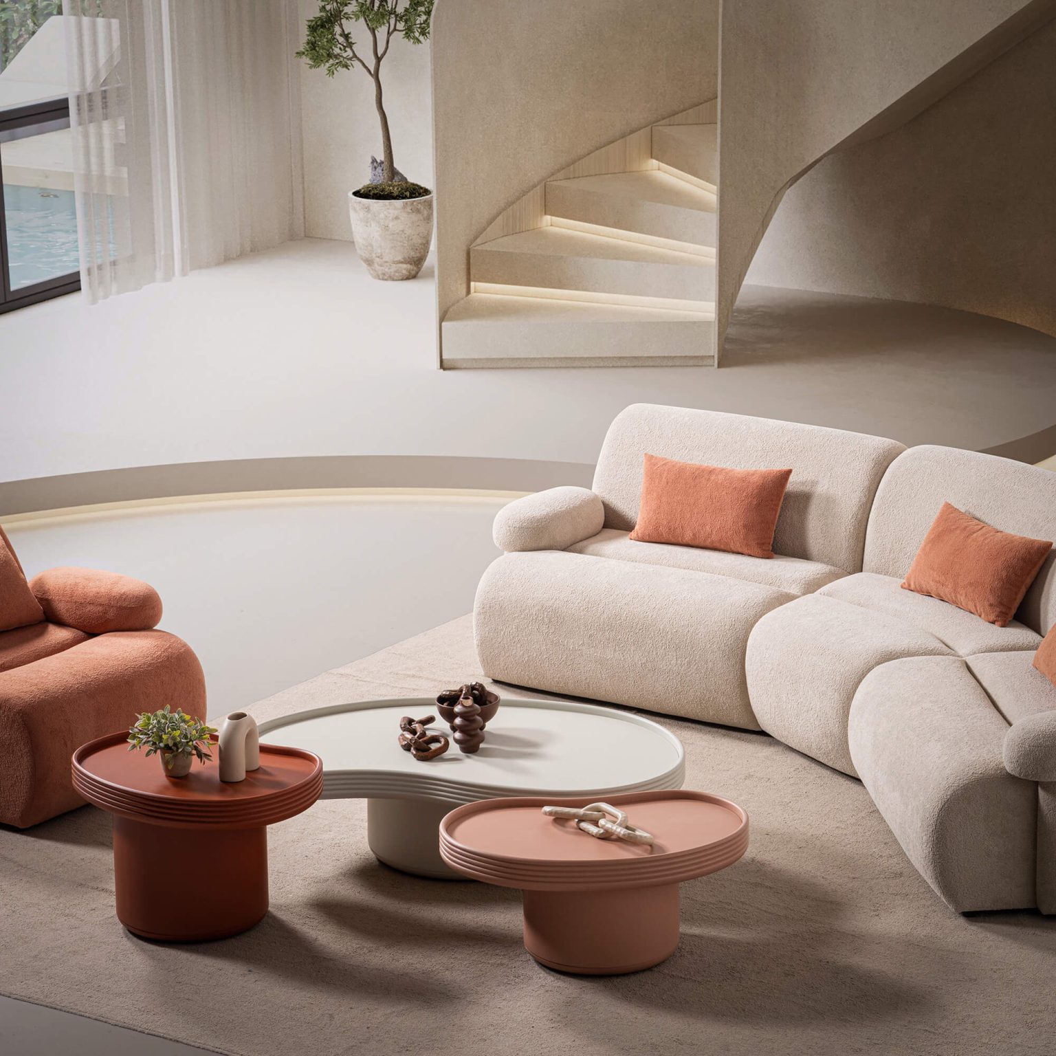 Ovalis Orta Sehpa Küçük - Görsel 2