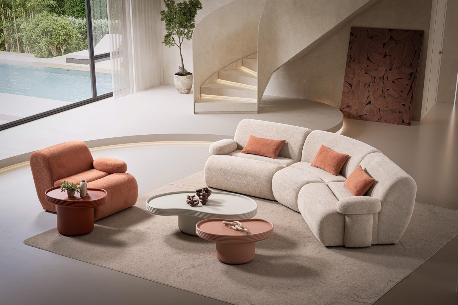 Ovalis Orta Sehpa Küçük - Görsel 3