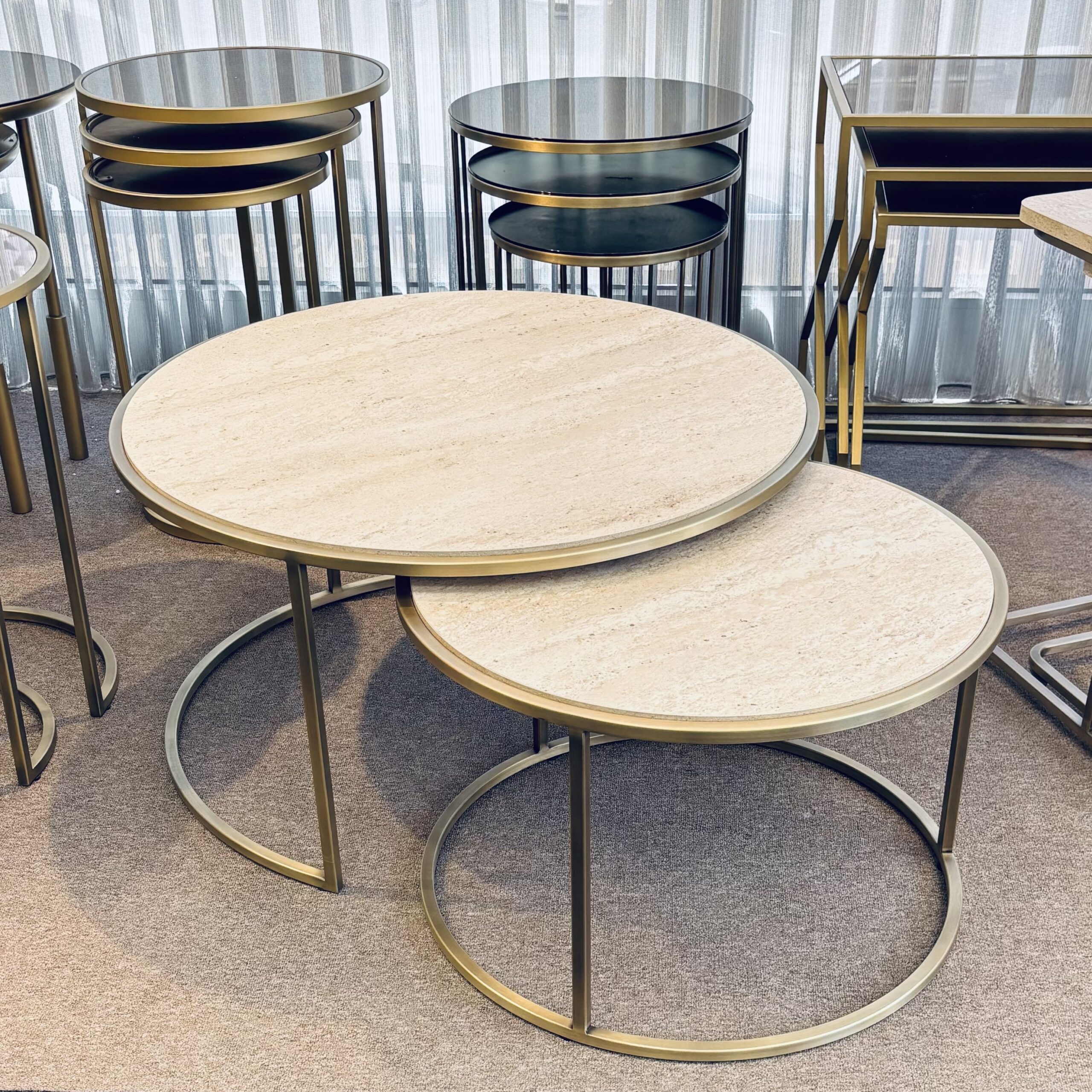 Circle Traverten Orta Sehpa - Görsel 3