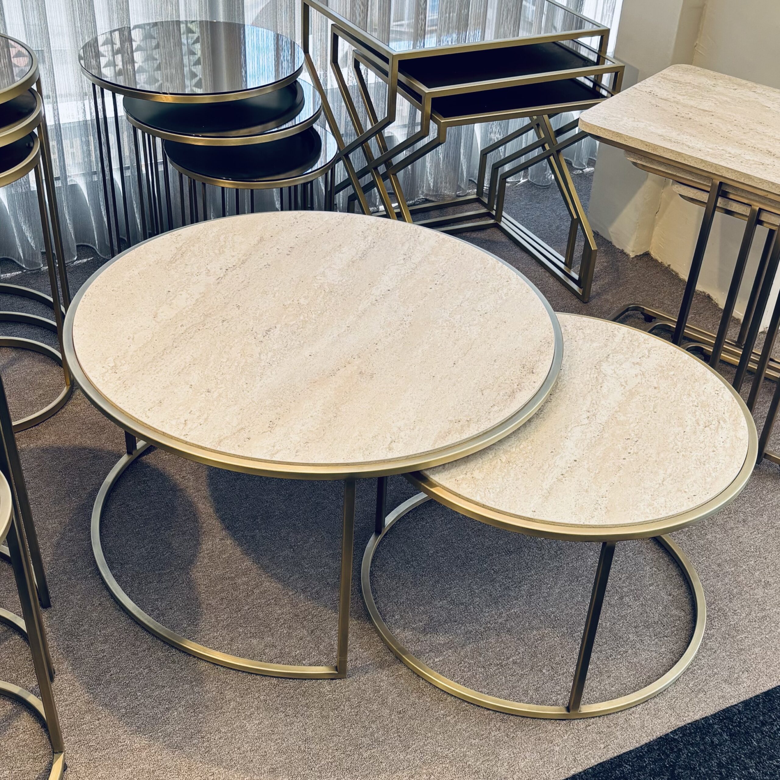 Circle Traverten Orta Sehpa - Görsel 5